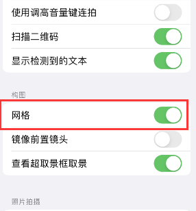 桐乡苹果手机维修网点分享iPhone如何开启九宫格构图功能 